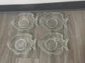 4 Glass Fish Shaped Appetizer Plates