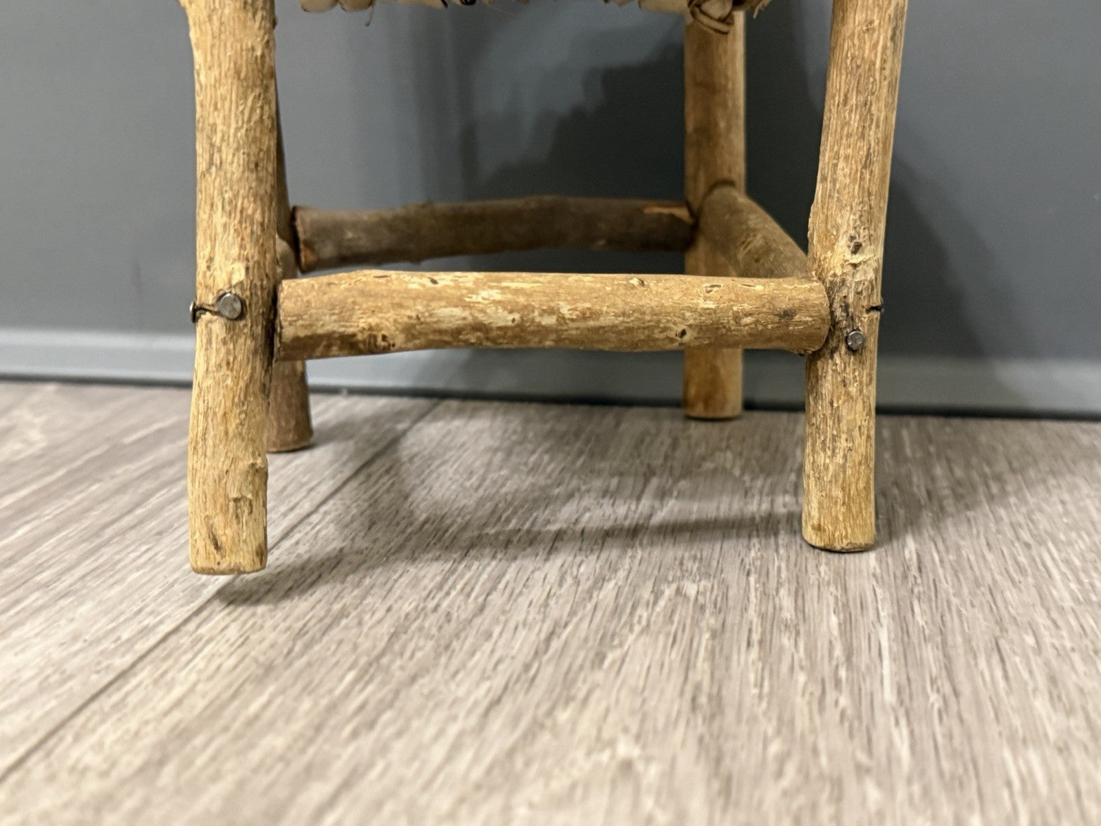 Cute Wood Ladder Back Doll Teddy Bear Chair 10” Tall Does Not Sit Sturdy