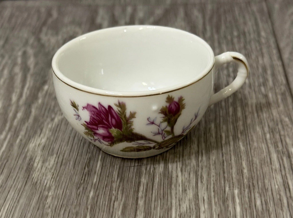 Vintage Small Teacup Moss Rose Design - Cup Only - No Saucer - Made In Japan
