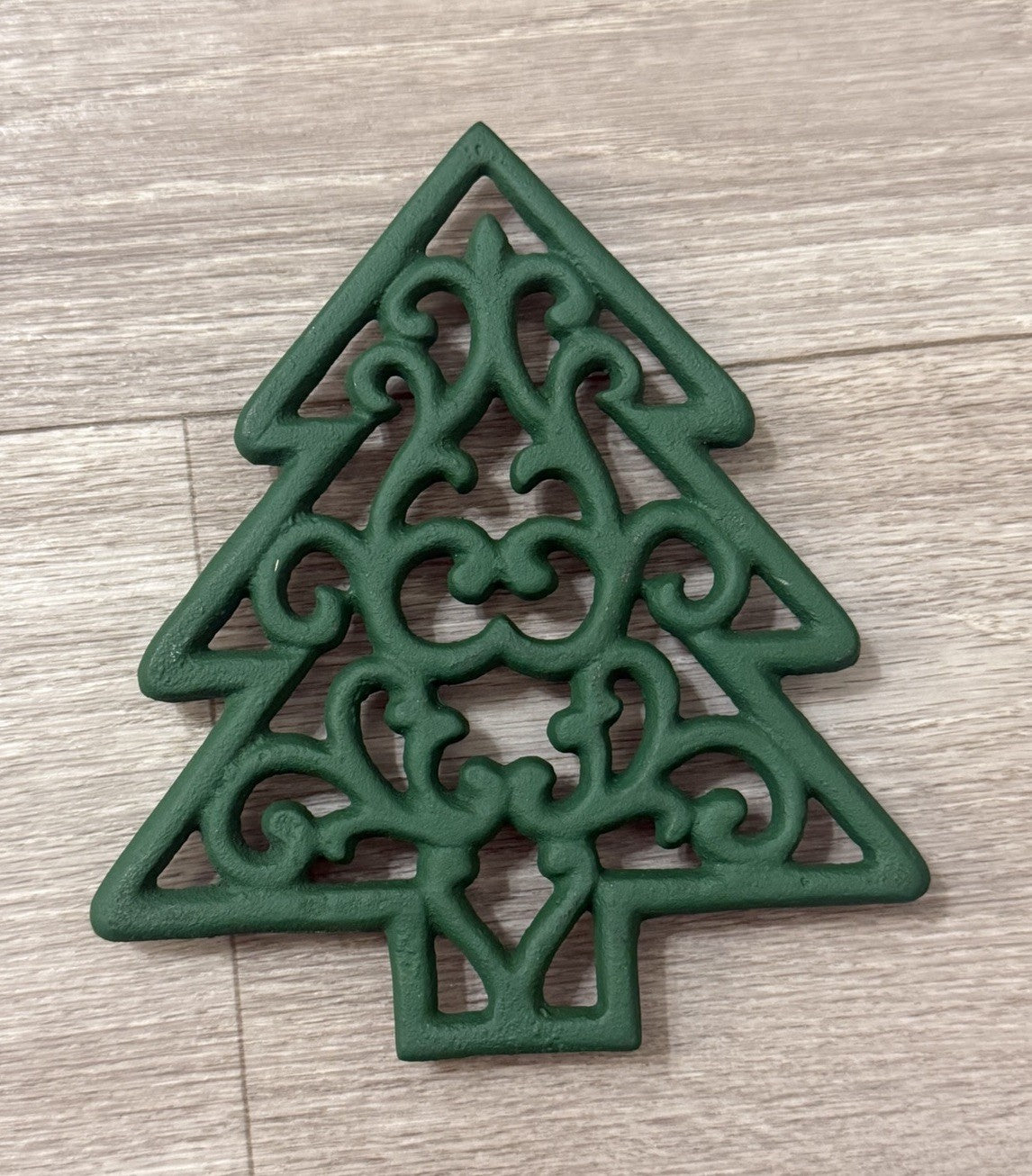 Christmas Tree trivet cast iron vintage