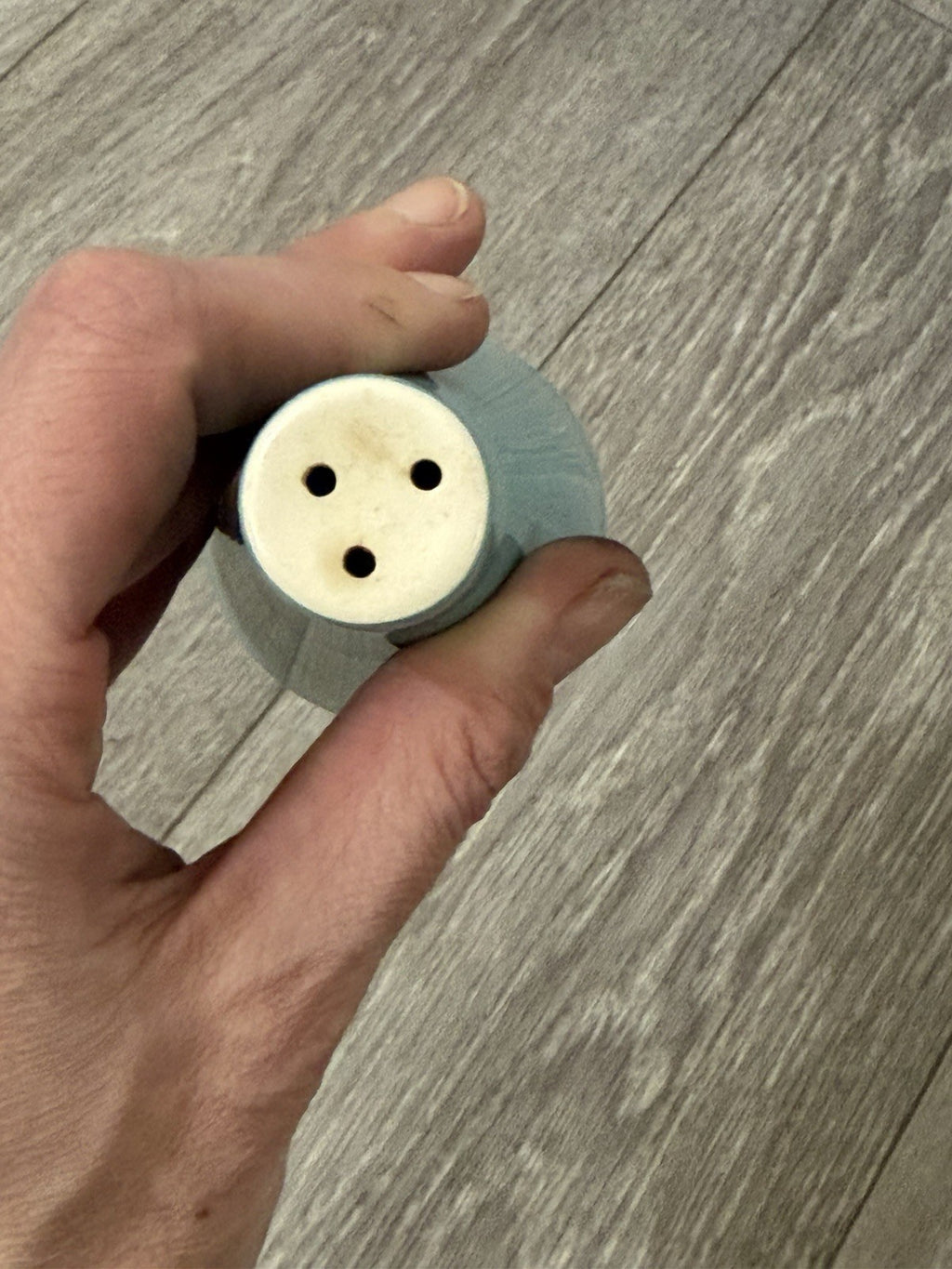 Mid-century Cera-Stone Salt Shaker 4.75” Light Blue
