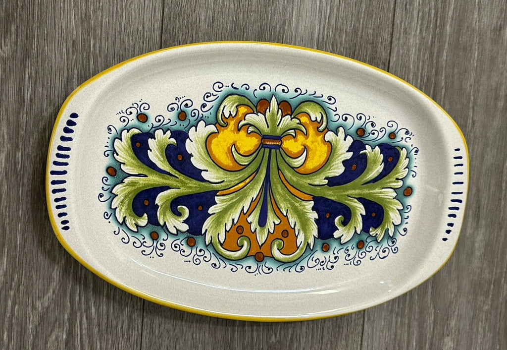 Ceramica Nova Deruta 12 In. Oval Serving Dish-Hand Painted Follia Pattern