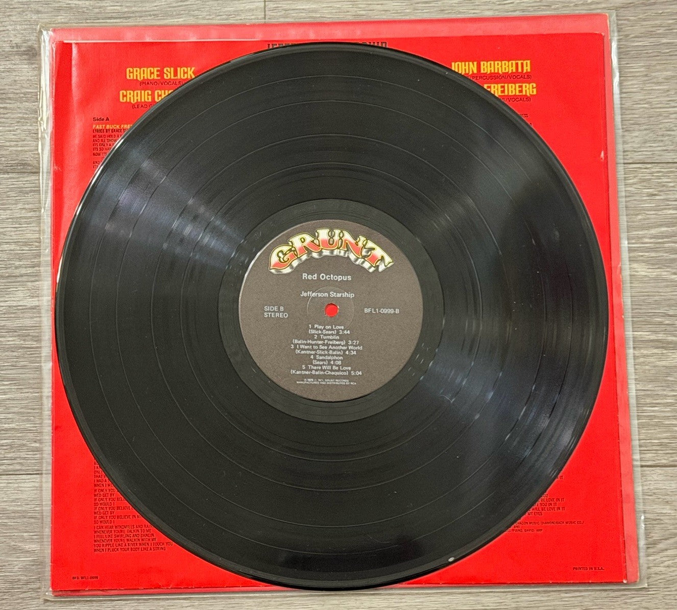 JEFFERSON STARSHIP - Red Octopus (1975) - 12" Vinyl Record LP Good