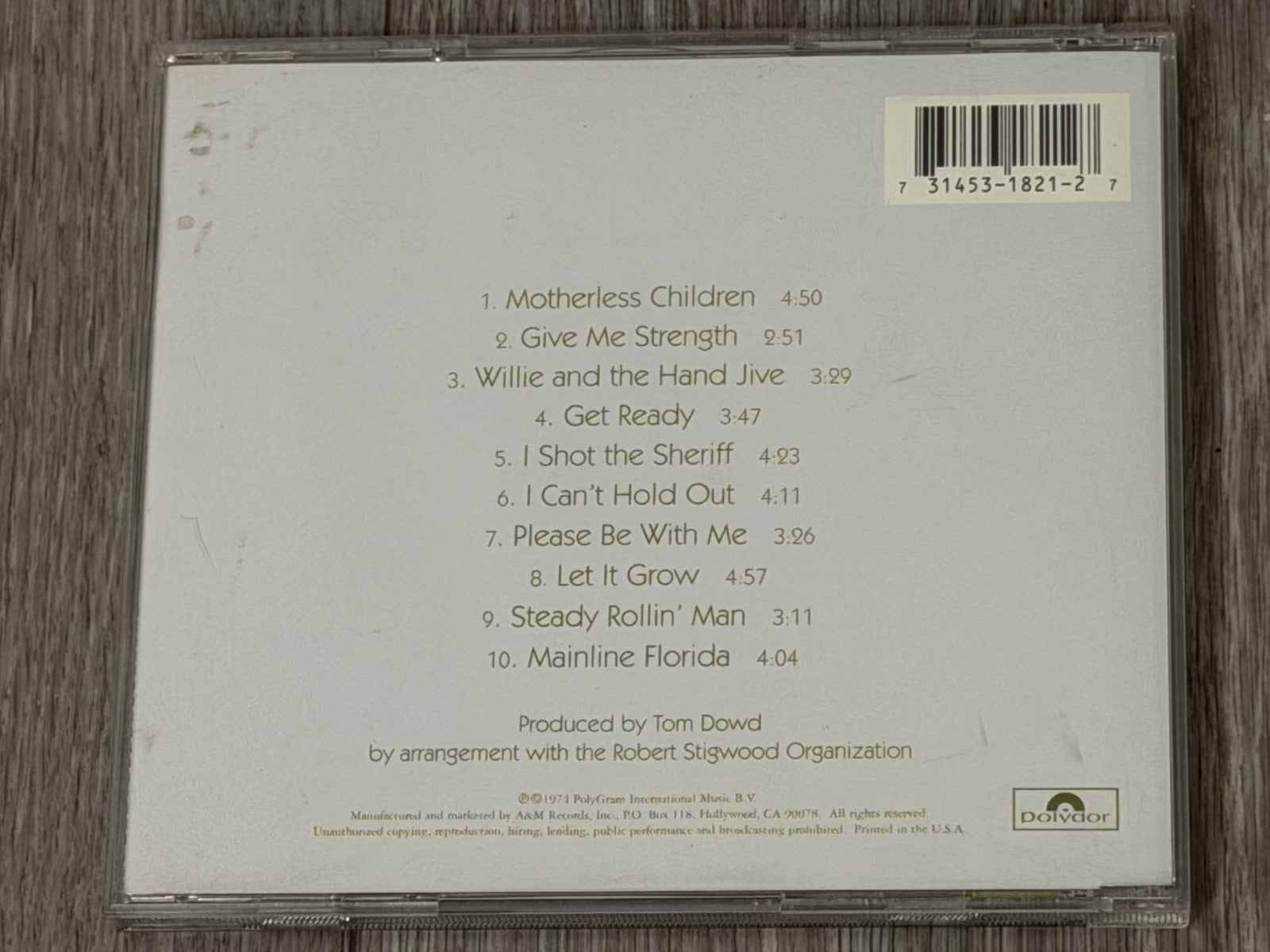 Eric Clapton – 461 Ocean Boulevard - Polydor 31453 1821-2 CD VERY GOOD
