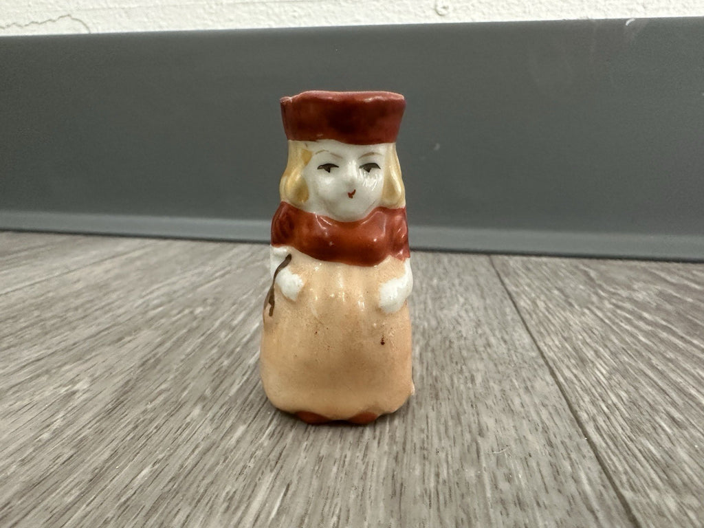 Vintage Miniature 2 Inch Toby Pitcher Jug Full Figure Lady Made in Japan