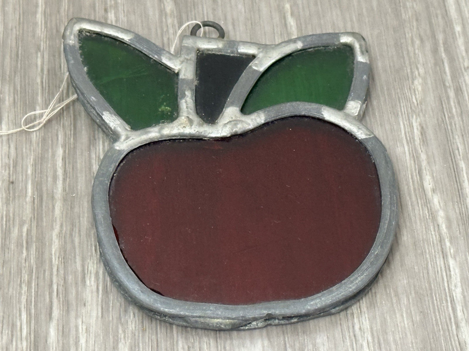 Vintage Apple Stain Glass Sun Catcher Teacher Autumn Fall Harvest