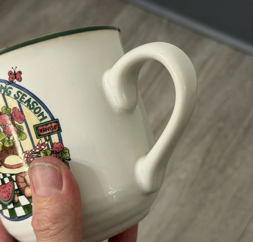 International Tableworks Coffee Mug Stoneware “Enjoy The Gardening Season” VNTG