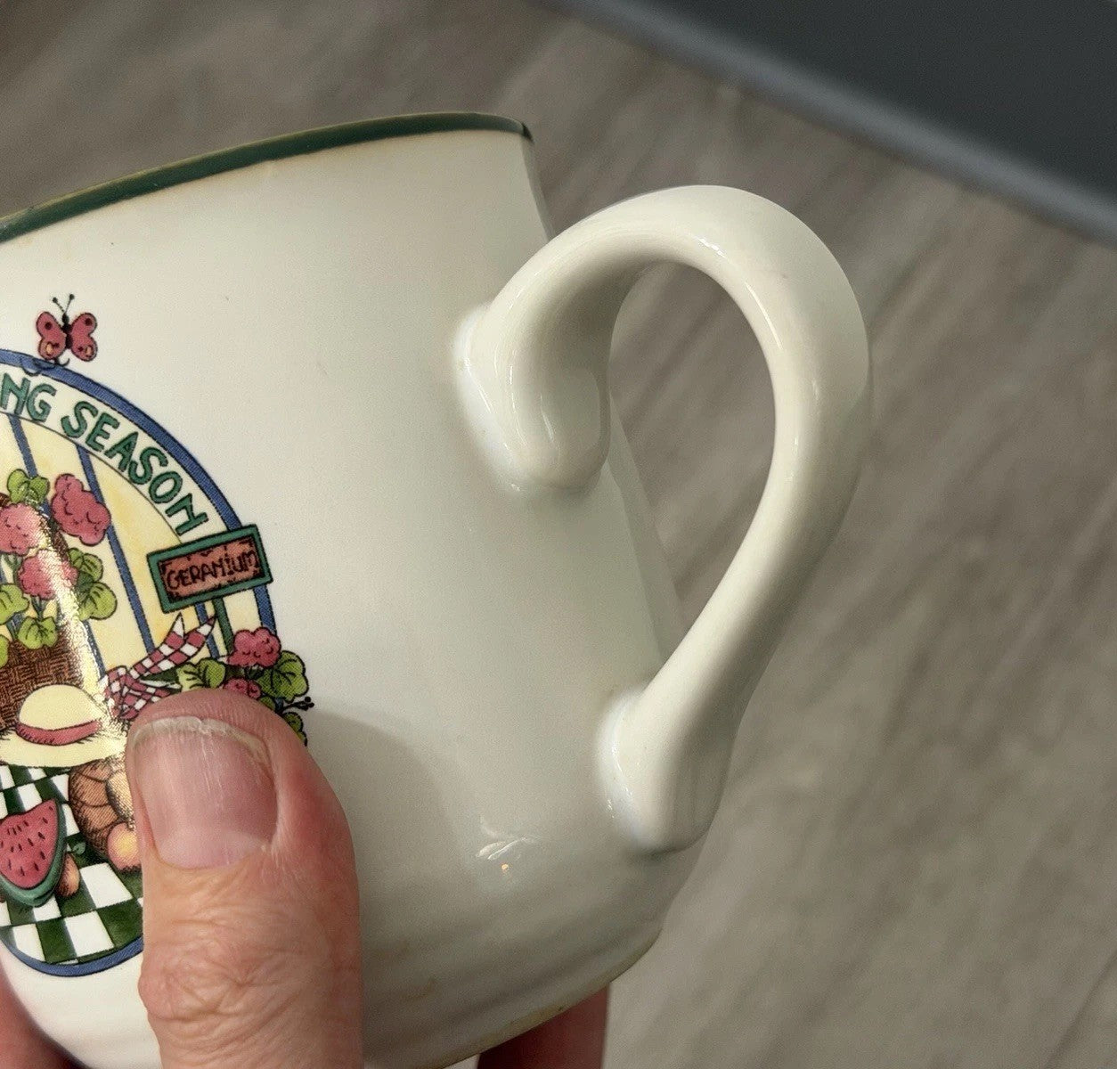 International Tableworks Coffee Mug Stoneware “Enjoy The Gardening Season” VNTG