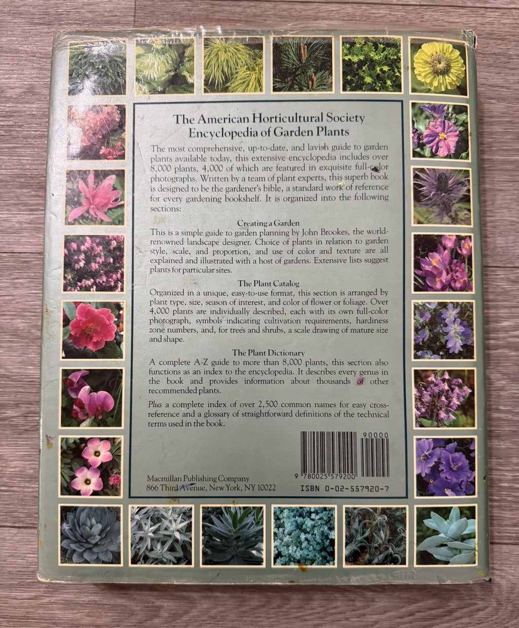 American Horticultural Society Encyclopedia 1989 Hardcover Dust Jacket Vintage
