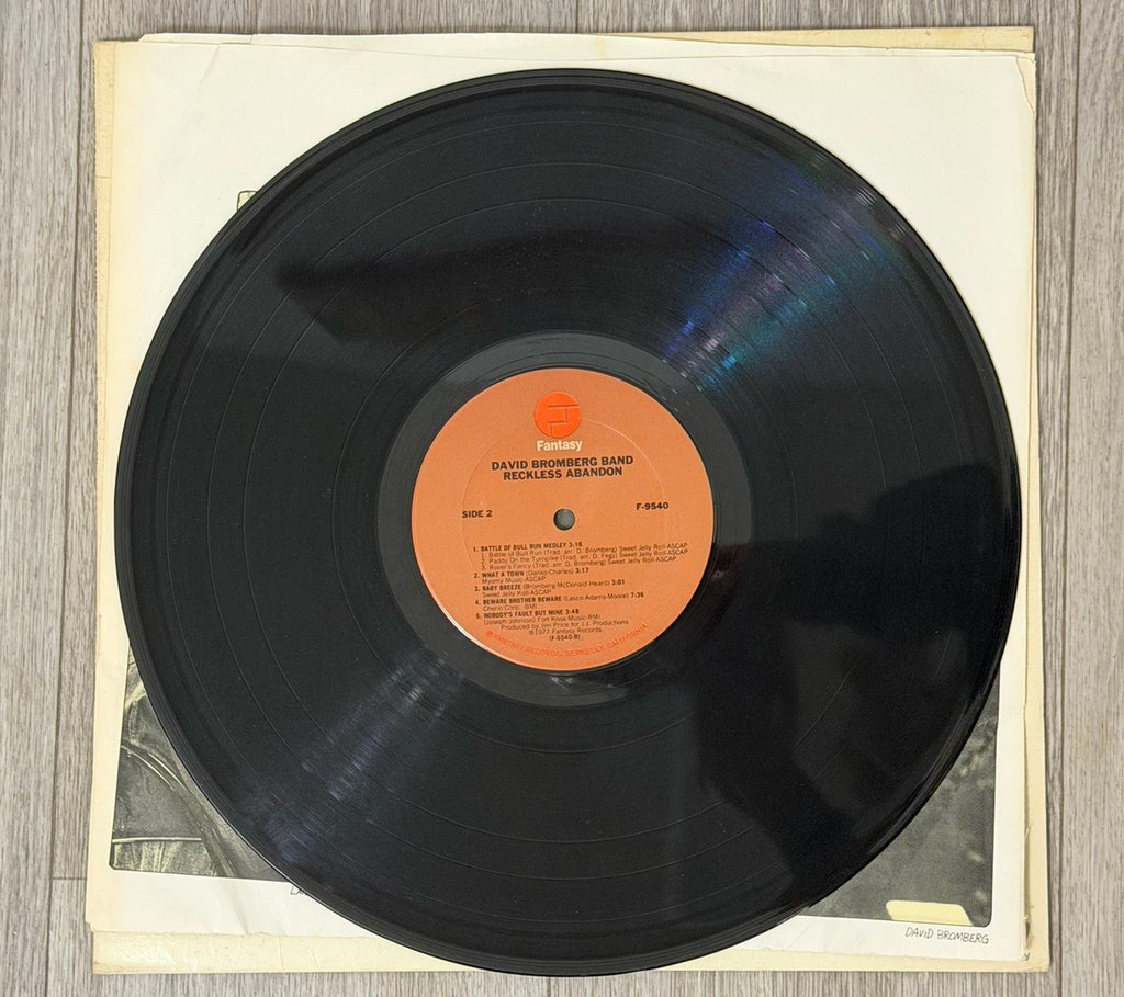 David Bromberg Band - Reckless Abandon LP - 1977 VG/G+ On Fantasy Records