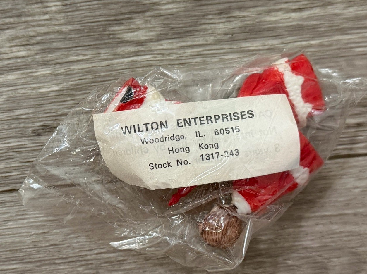 Vintage Christmas Plastic WILTON Enterprises Set Of Three Figurines Hong Kong