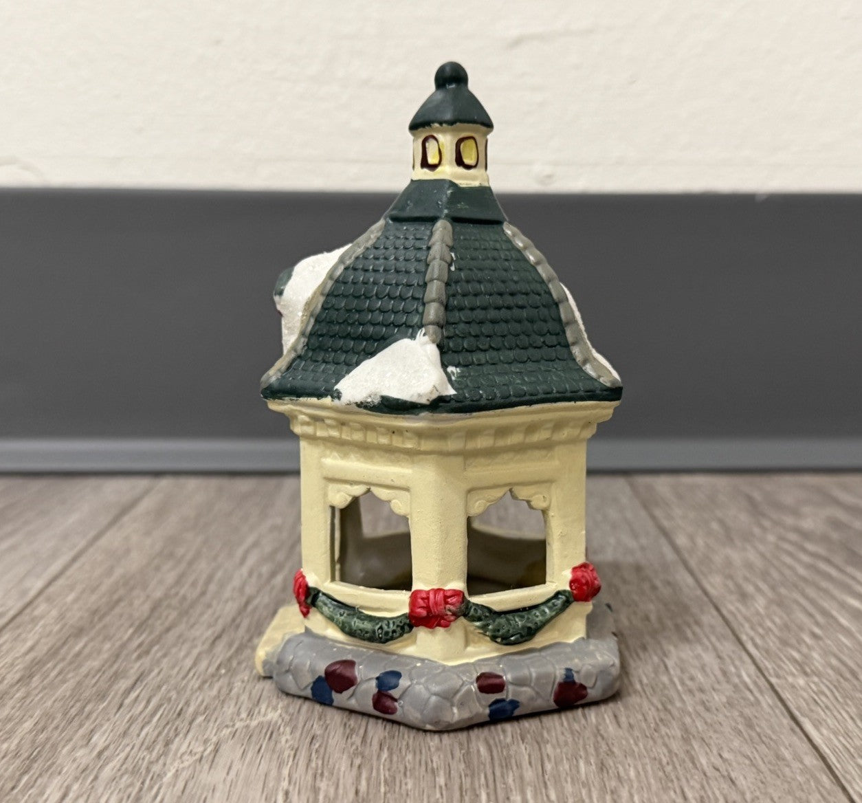 Vintage Christmas Village Gazebo for Holiday Town Figurines Winter Decorations