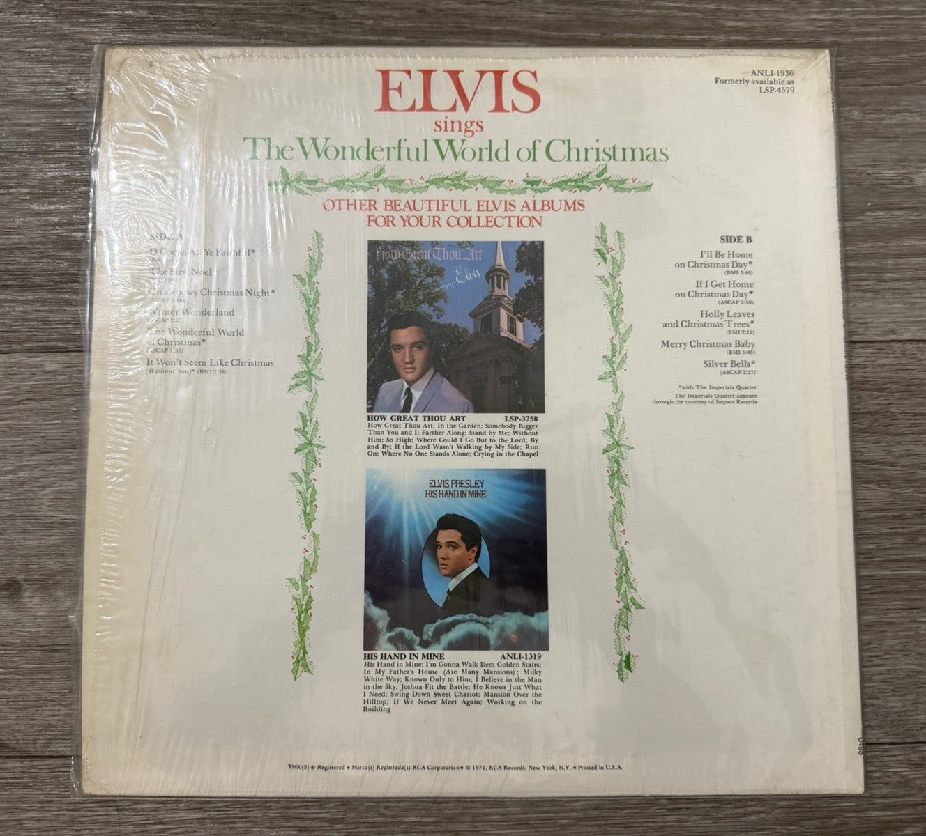 Elvis Sings The Wonderful World of Christmas LP 1971 RCA Album Vinyl Record