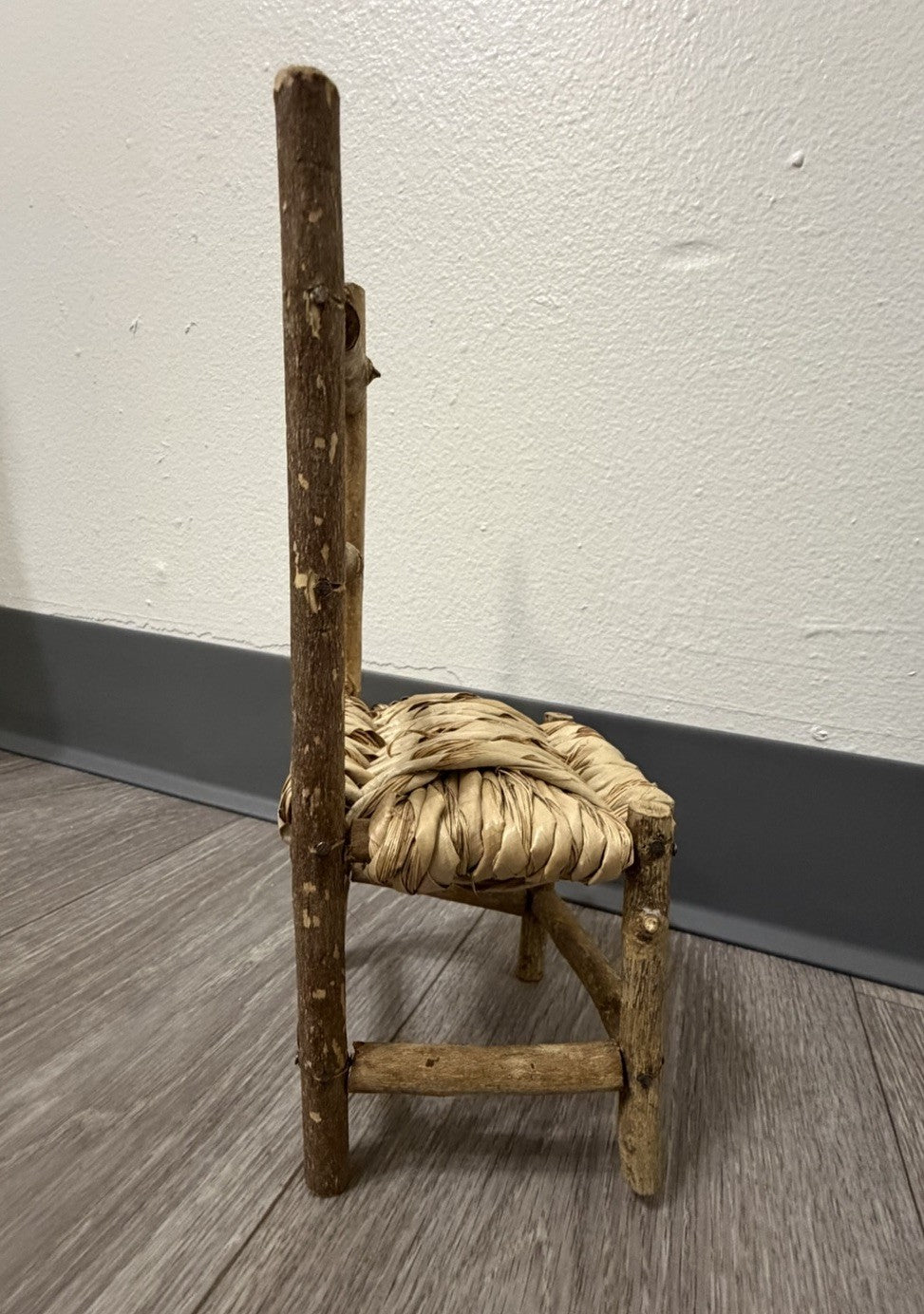 Cute Wood Ladder Back Doll Teddy Bear Chair 10” Tall Does Not Sit Sturdy