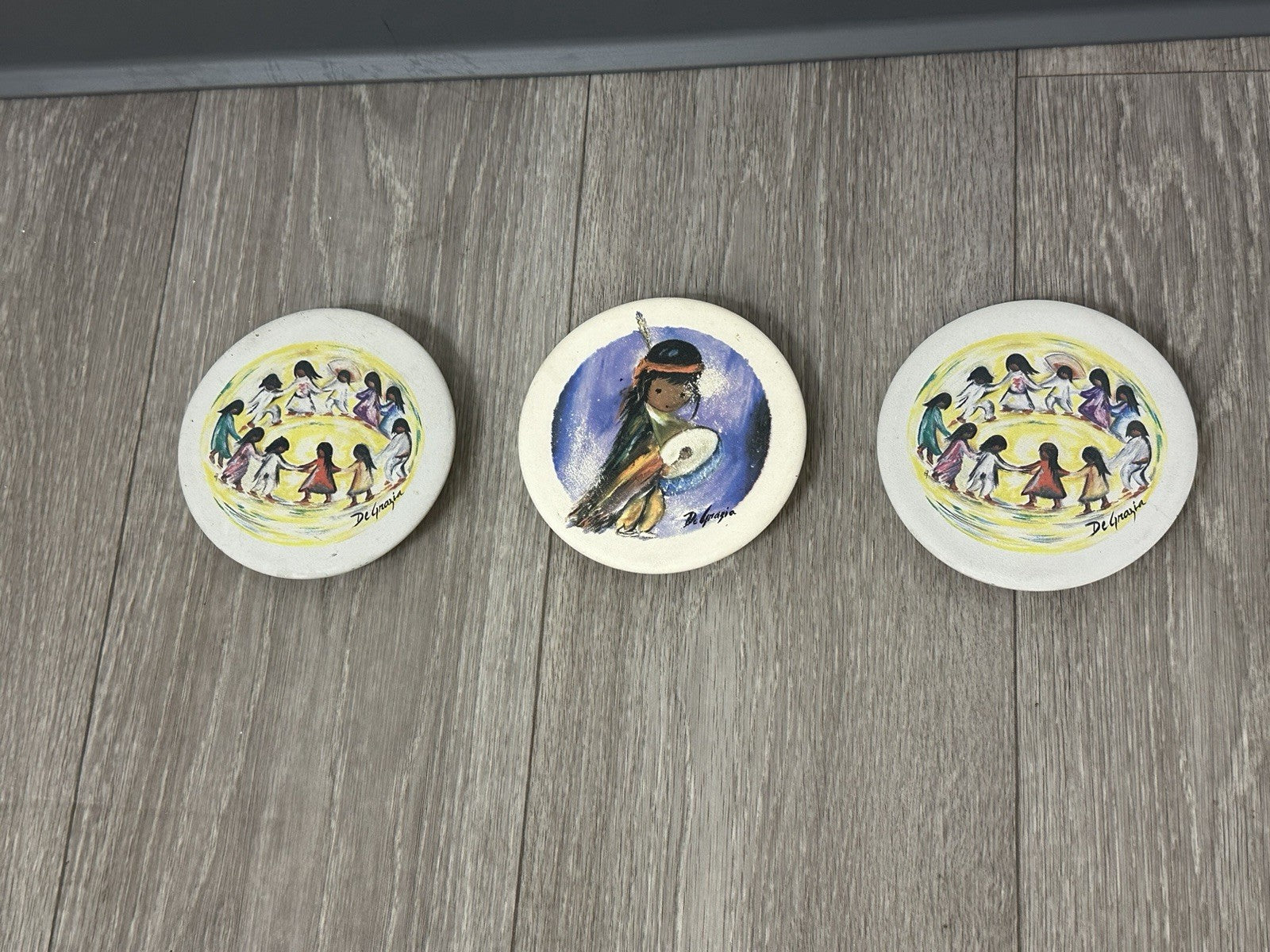 Ted DeGrazia Sandstone Creations Coasters Southwestern Style Children 4.25"