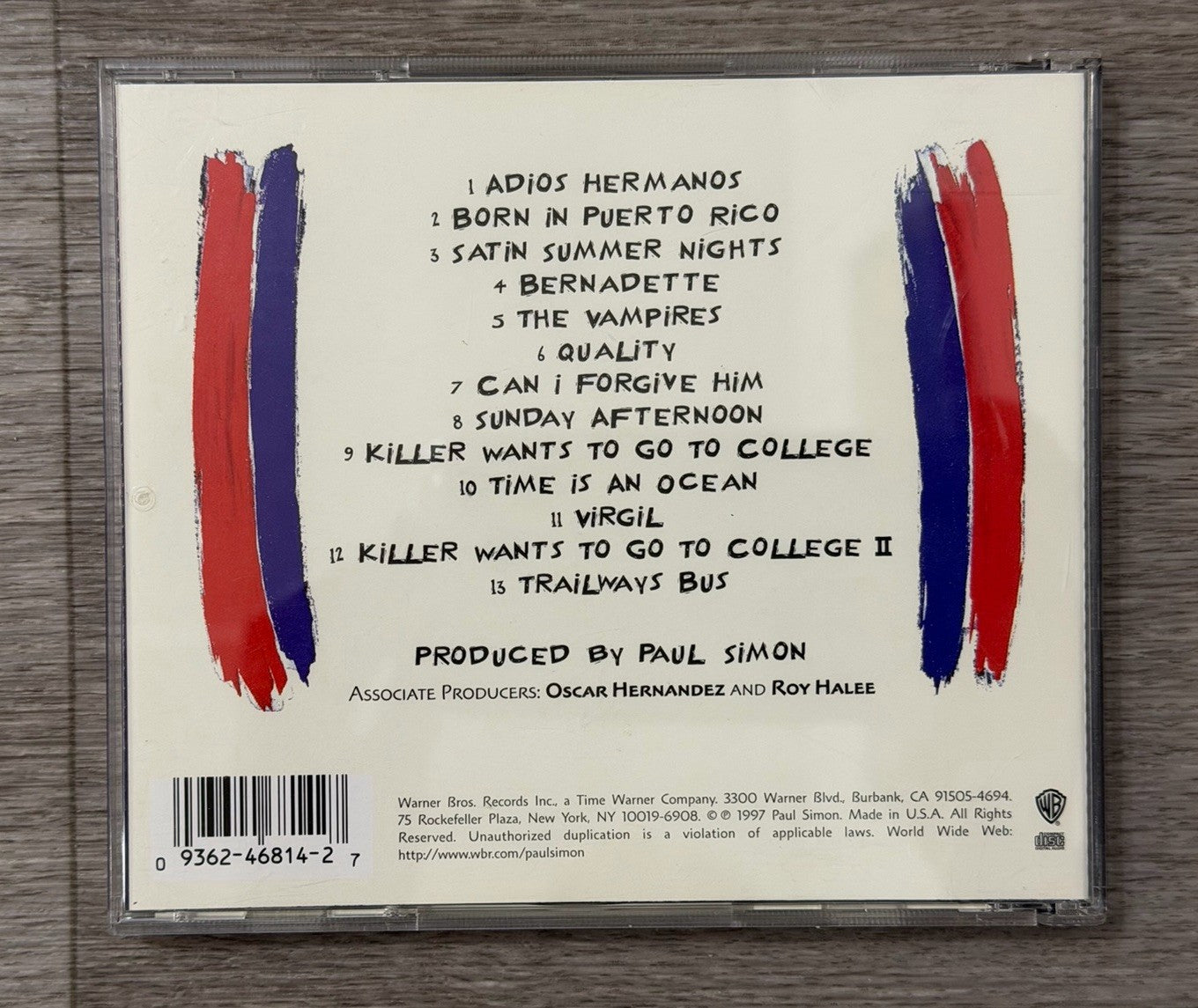 Paul Simon Music CD - Songs from The Capeman Cracked Case