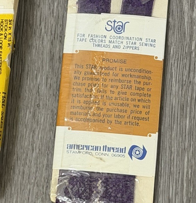 Vintage Star Stretch Lace Seam Binding - Hook & Loop Fastener Set Of 2