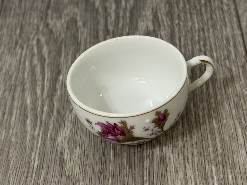 Vintage Small Teacup Moss Rose Design - Cup Only - No Saucer - Made In Japan