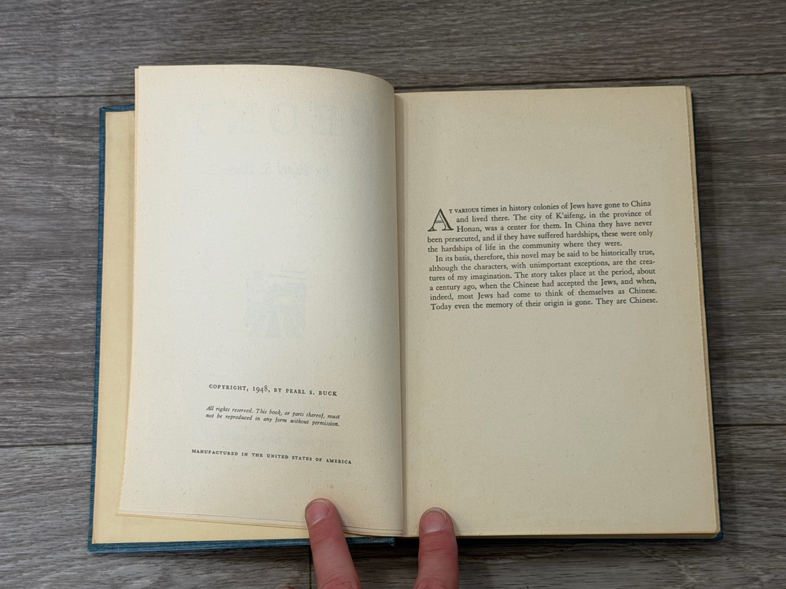 Peony by Pearl S. Buck Vintage Book - Hardcover 1948 1st Edition