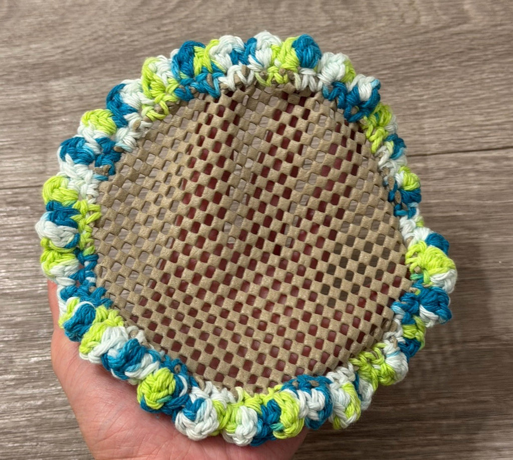 Handmade Crochet Jar Opener Gripper With Crochet Edge Kitchen Accessory Gift 6”