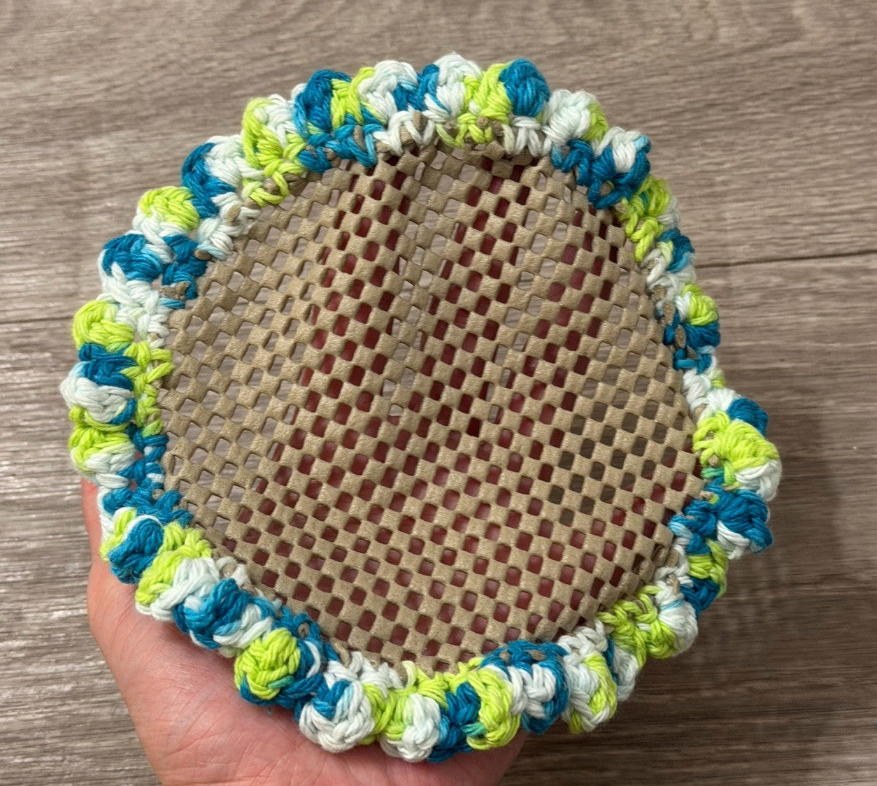 Handmade Crochet Jar Opener Gripper With Crochet Edge Kitchen Accessory Gift 6”