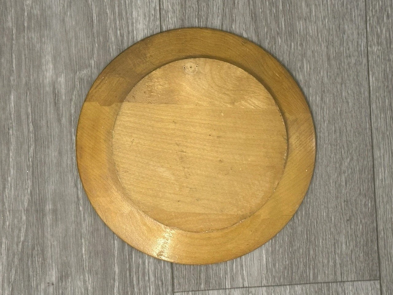 Vintage Wooden Plate Hand Painted Fruit Wall Cottagecore Decor (Hanger Missing)