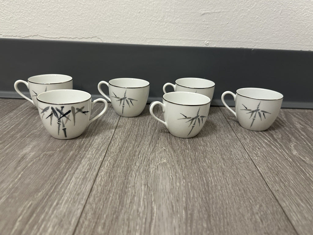 VINTAGE Noritake Bamboo 2133 Sake / Demitasse Cups Set of 6, 2 in