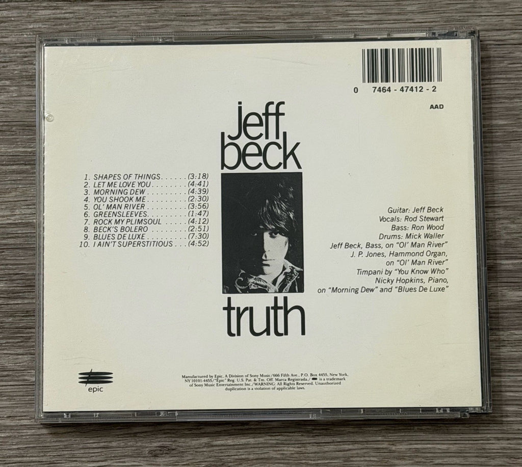 Jeff Beck - Truth CD 1968 Classic Rock Epic Label Legendary Guitar CRACKED CASE
