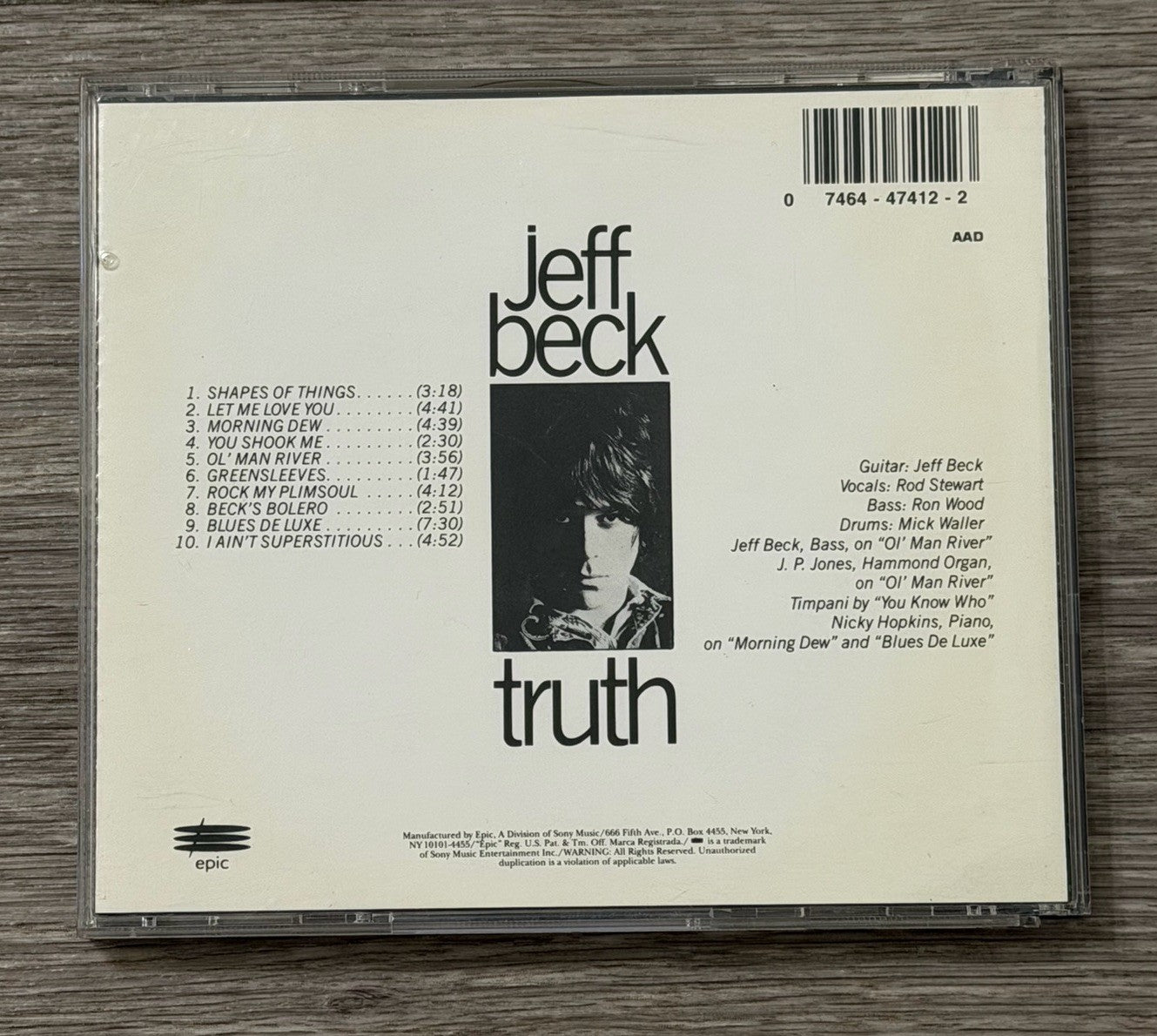 Jeff Beck - Truth CD 1968 Classic Rock Epic Label Legendary Guitar CRACKED CASE