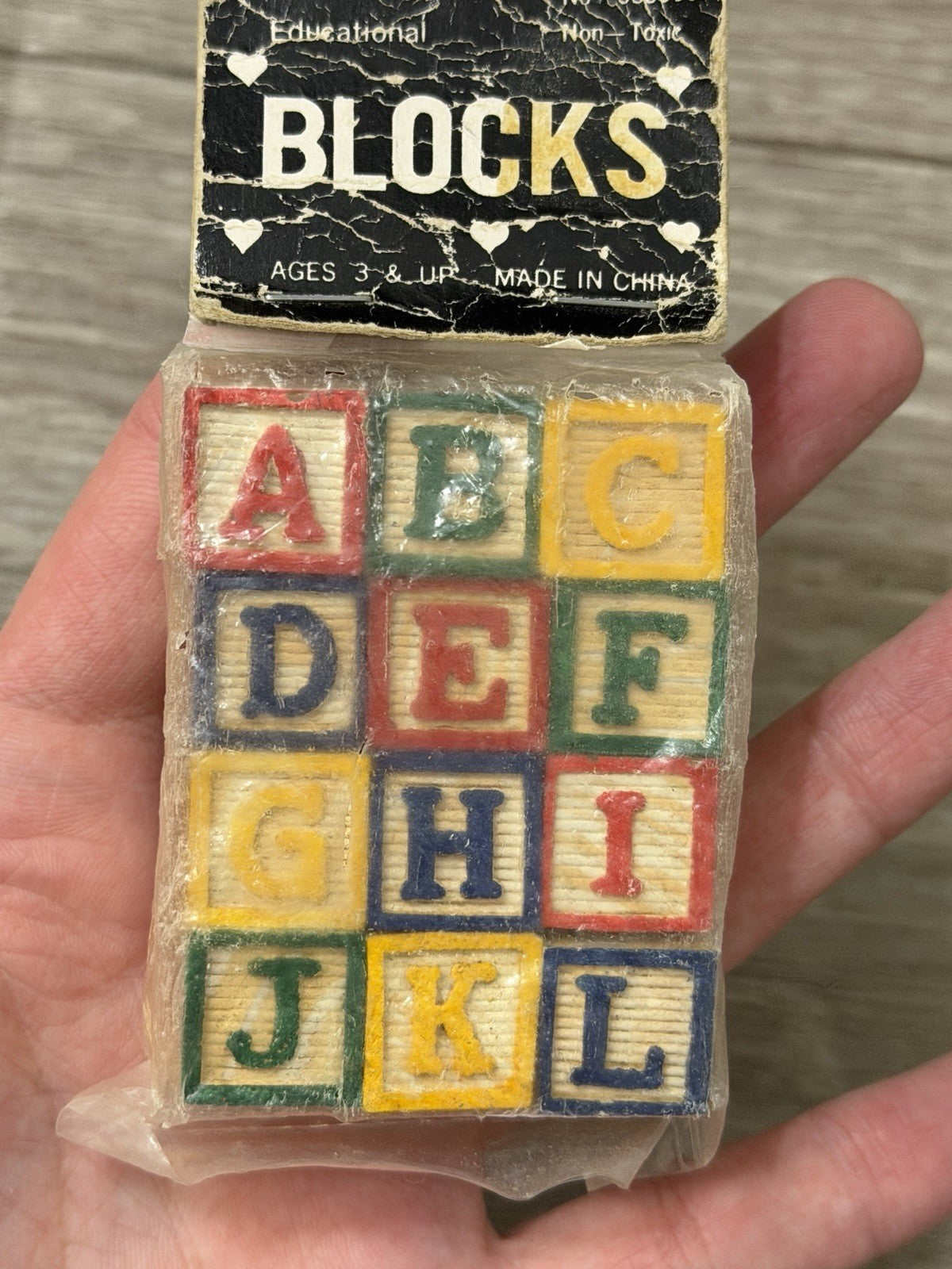 Vintage Educational ABC Blocks Set Of 12 (small Size) West World Trading