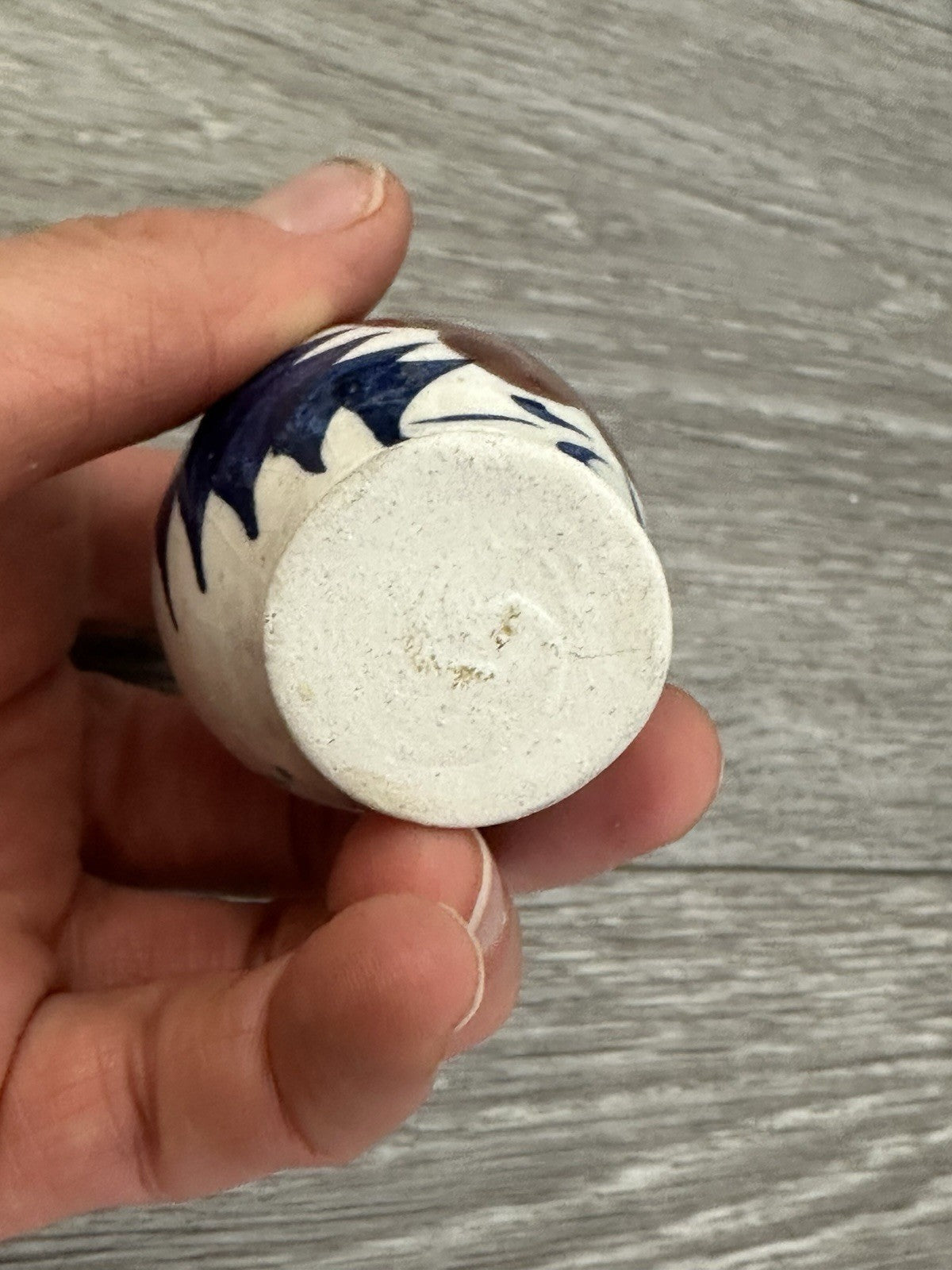 Adorable Vintage Pottery Mini Vase 2.5” Tall Hand Painted - Flower Design