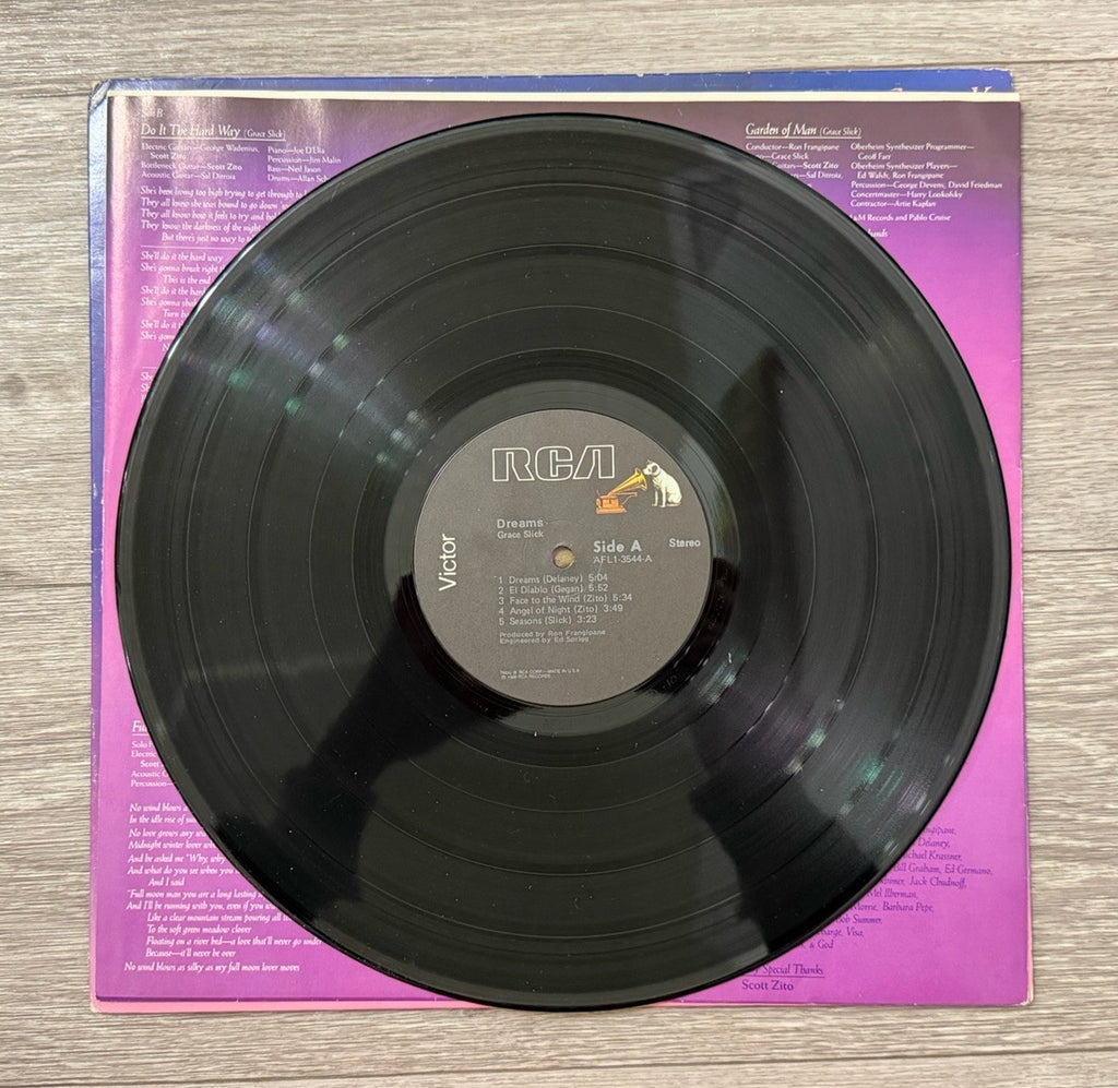 Grace Slick LP “Dreams” 1980 RCA AFL13544 VG+/EXC