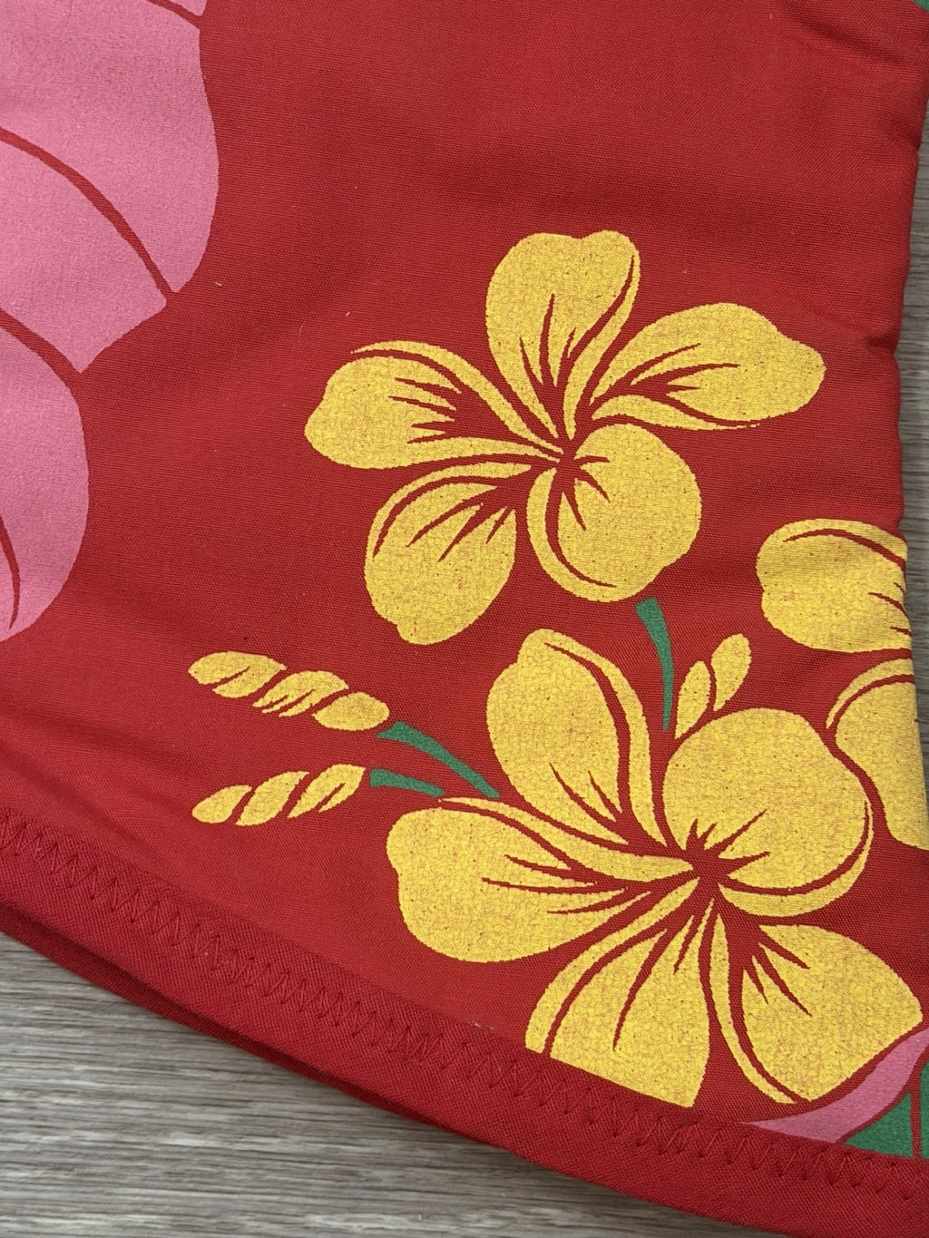 VINTAGE Hawaiian Style Hibiscus Oven Mitt summer BBQ Kitchen Housewarming Gift