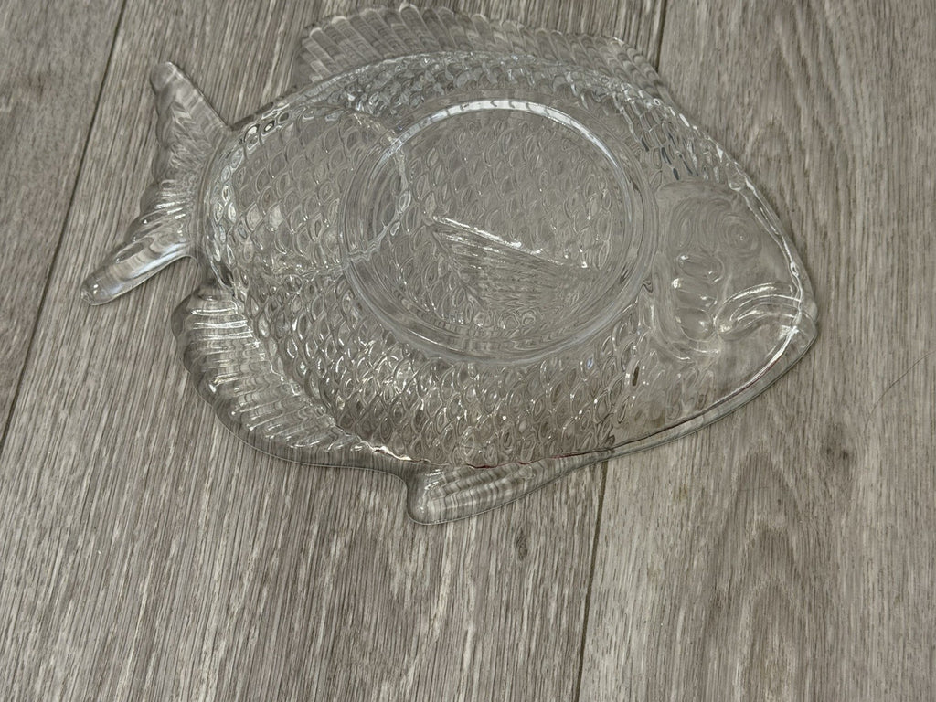 4 Glass Fish Shaped Appetizer Plates
