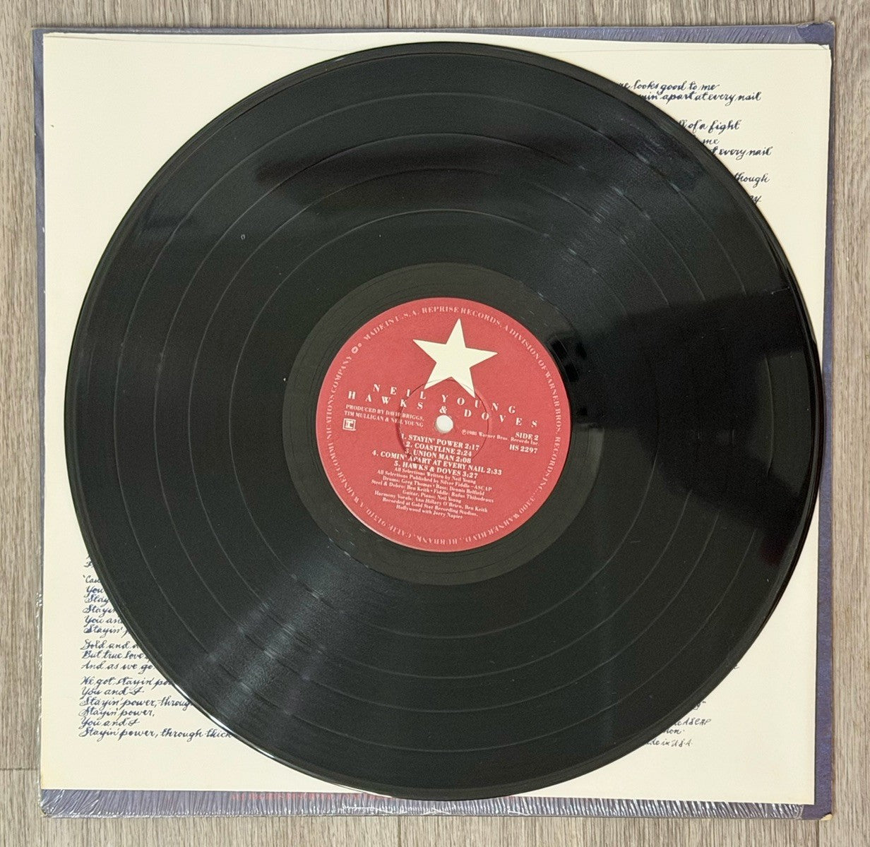 Neil Young "Hawks and Doves" 1980 Reprise Records HS 2297  U.S. Press VG+/VG+