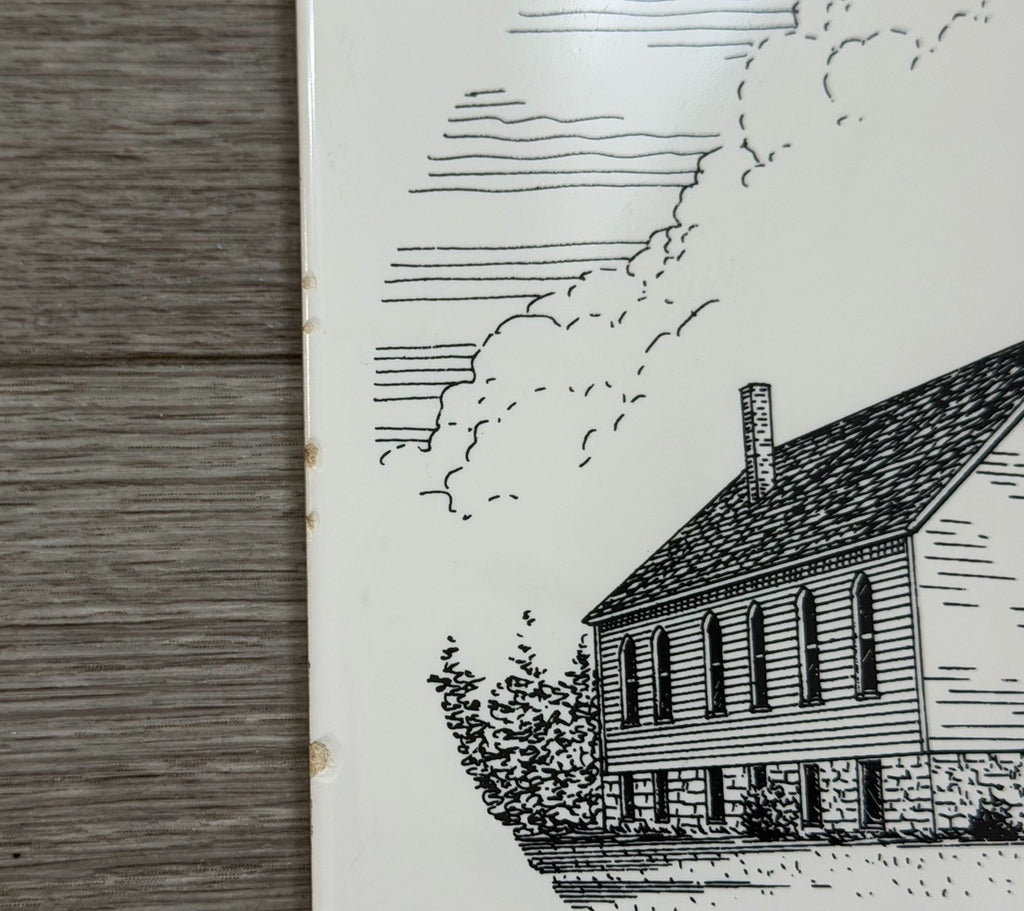 Elim Lutheran Church Hooper, Nebraska 1871-1971 Black & White Tile Trivet Cork