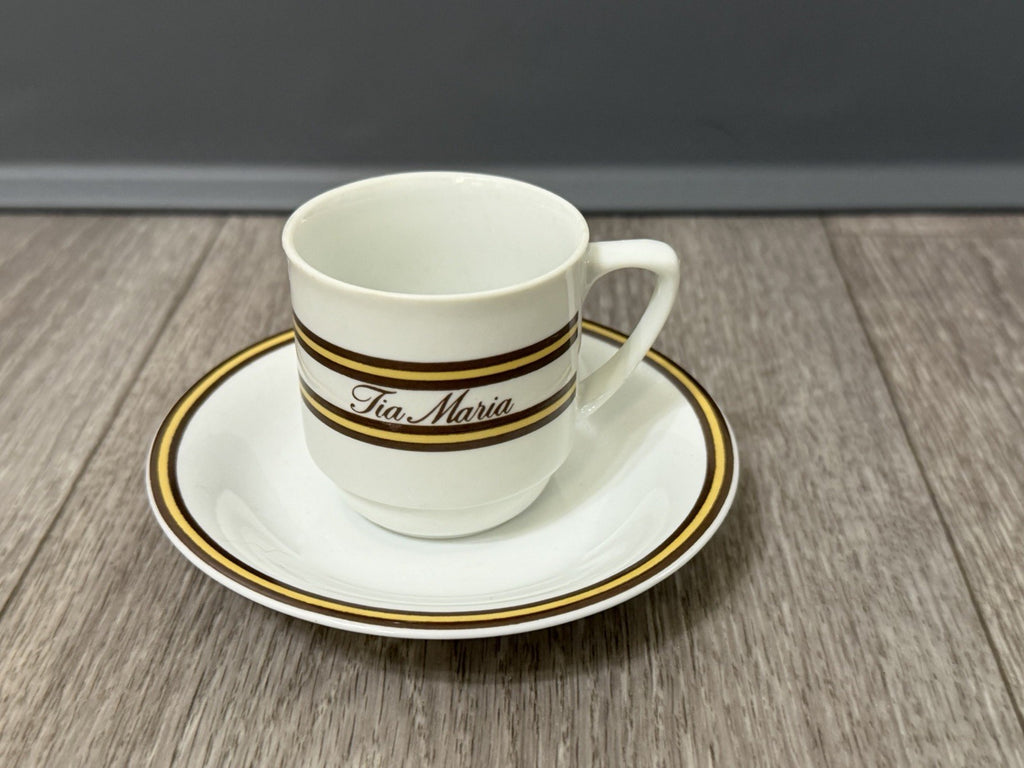 Vintage Tia Maria Resturaunt Demitasse Cup & Saucer Schmidt Porcelana Brazil