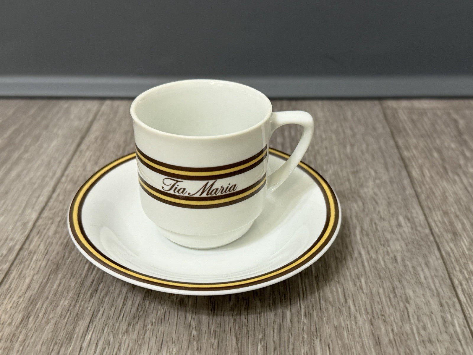 Vintage Tia Maria Resturaunt Demitasse Cup & Saucer Schmidt Porcelana Brazil