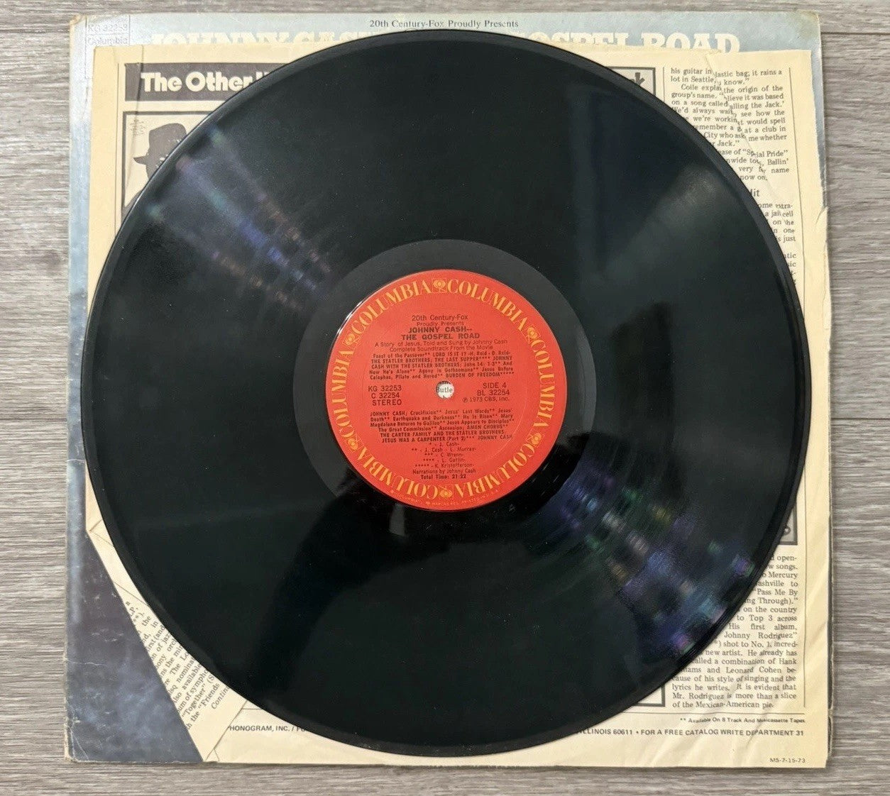 Johnny Cash "Gospel Road" Vinyl 2XLP USA 1973