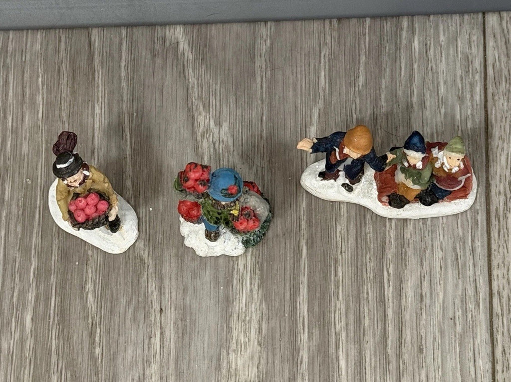 Christmas Village People " Lot of 3 Figures Holiday Decorations Figurines