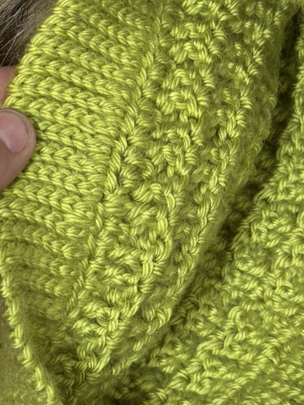 Handmade Green Crochet Pom-Pom Beanie