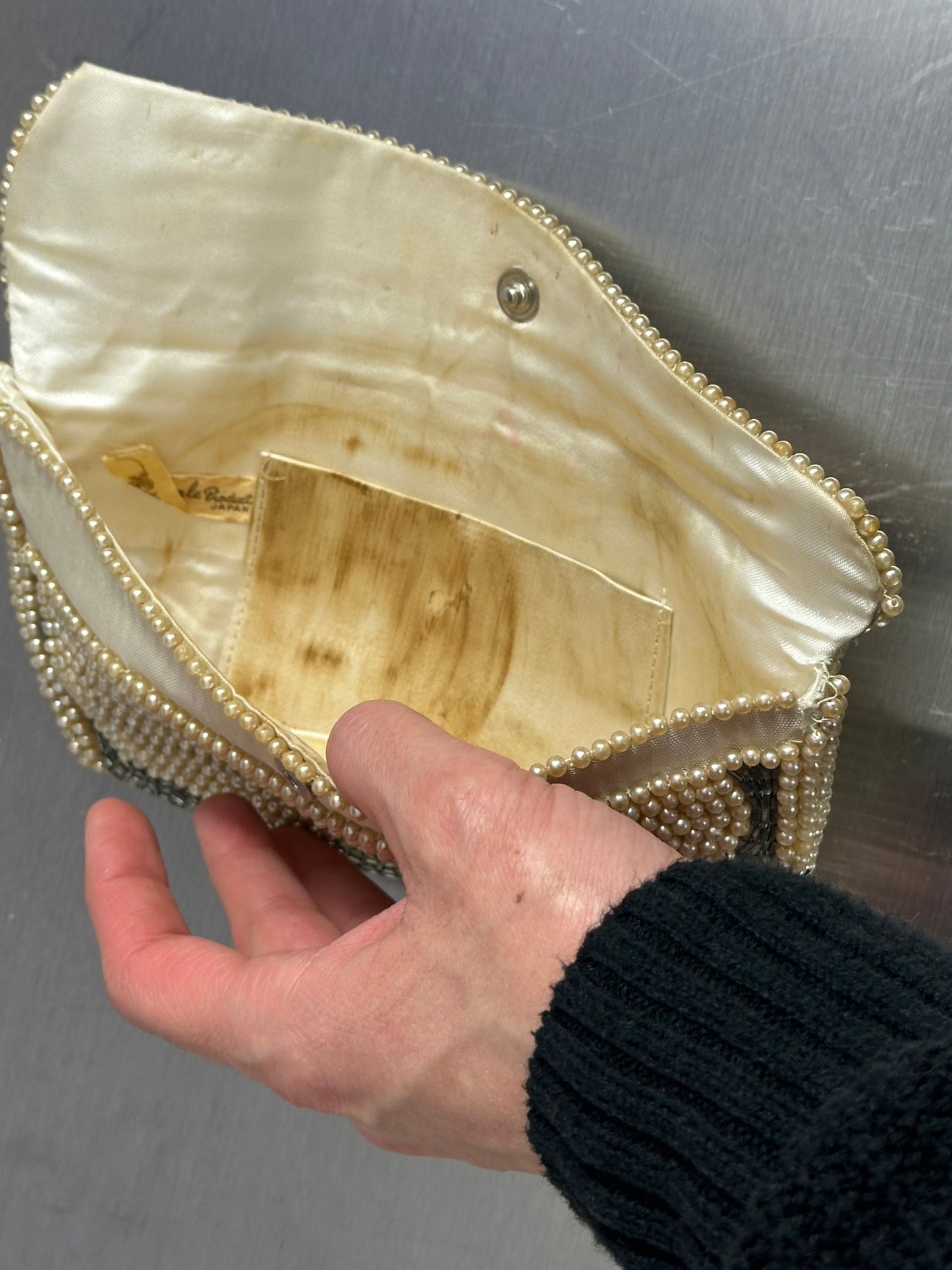 Vintage 1960s La Regale Pearl Beaded Clutch