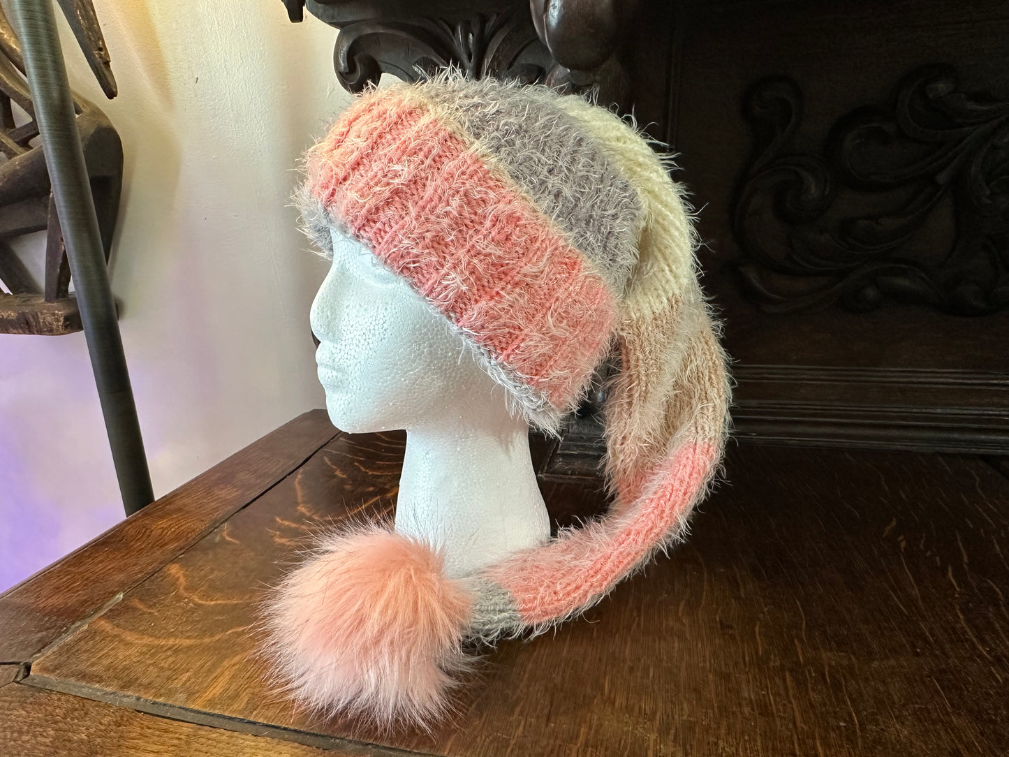 Soft and Cozy Pink Multicolor Stocking Cap