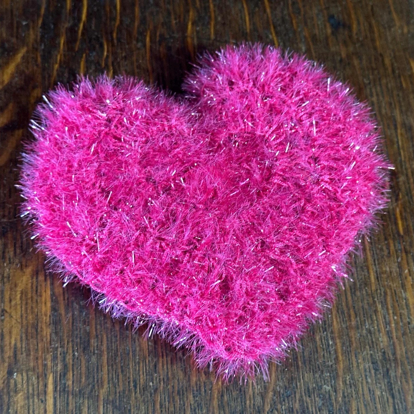 Pink Heart Dish Scrubbie