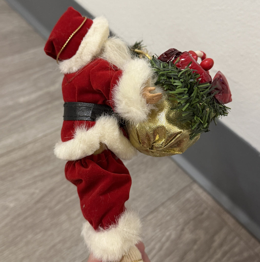 Vintage Santa Ornament with Wreath