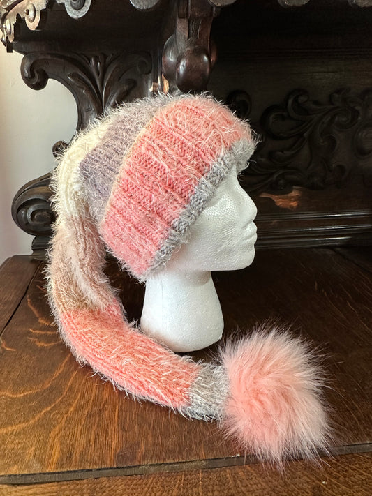 Soft and Cozy Pink Multicolor Stocking Cap