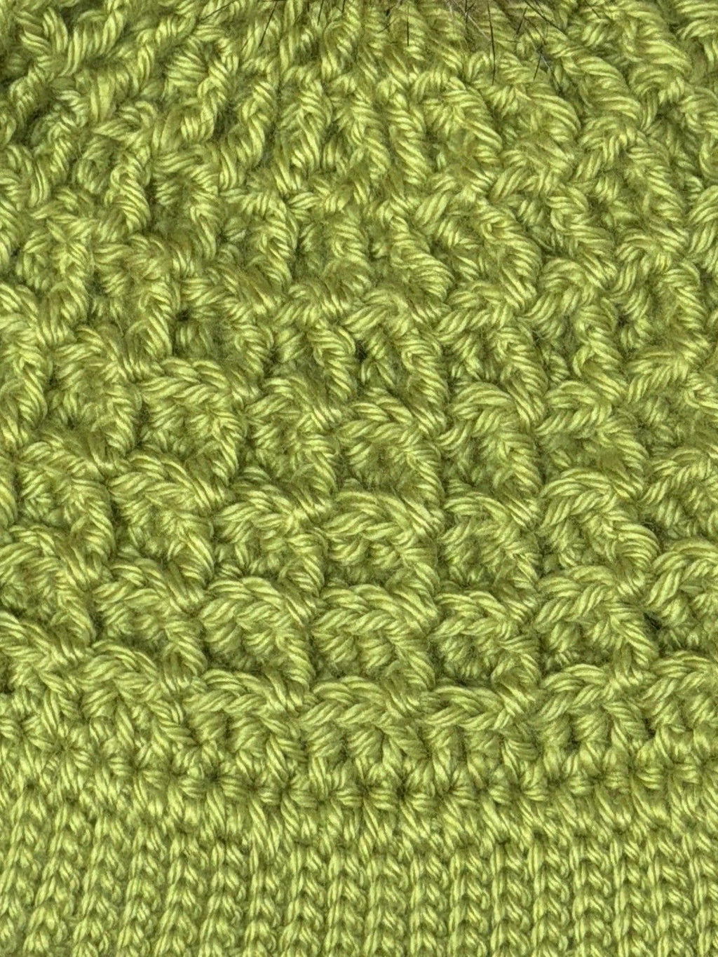 Handmade Green Crochet Pom-Pom Beanie