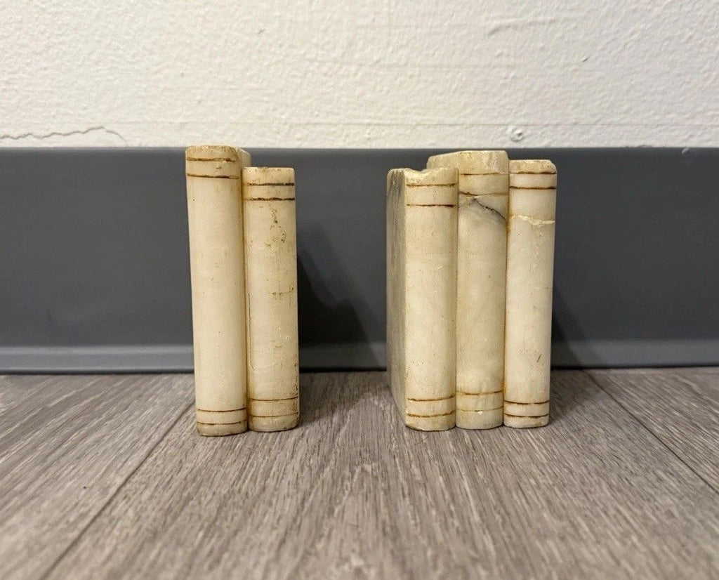 Vintage Marble Stacked Book Bookends