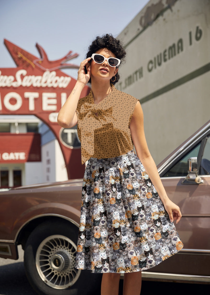 Women's Realistic Cats A-Line Skirt