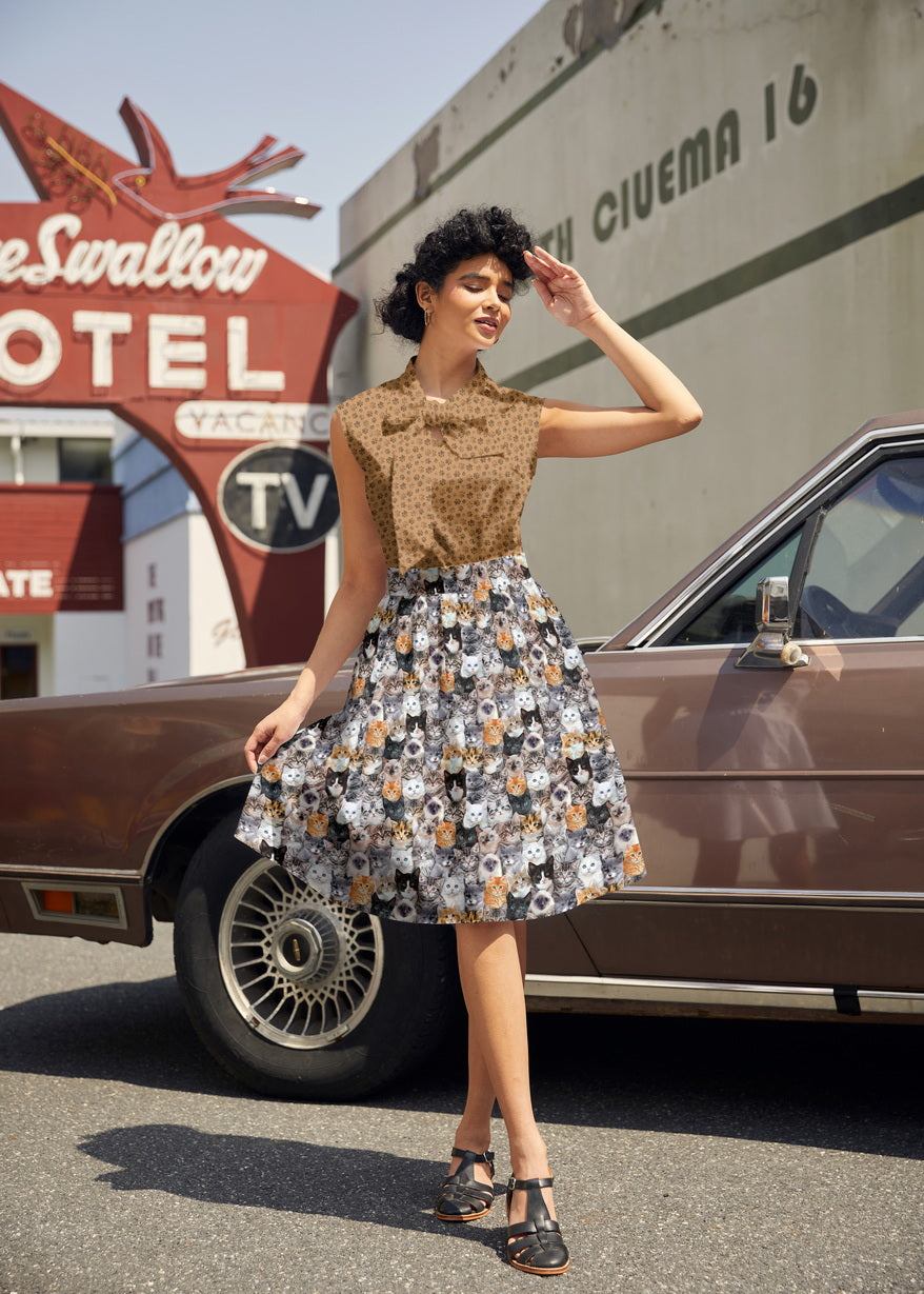 Women's Realistic Cats A-Line Skirt